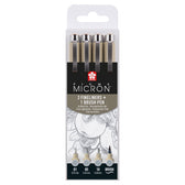 Sakura Pigma Micron set - 4 stuks - licht koelgrijs