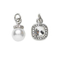 Charm Series hangers - parel/strass zilverkleurig