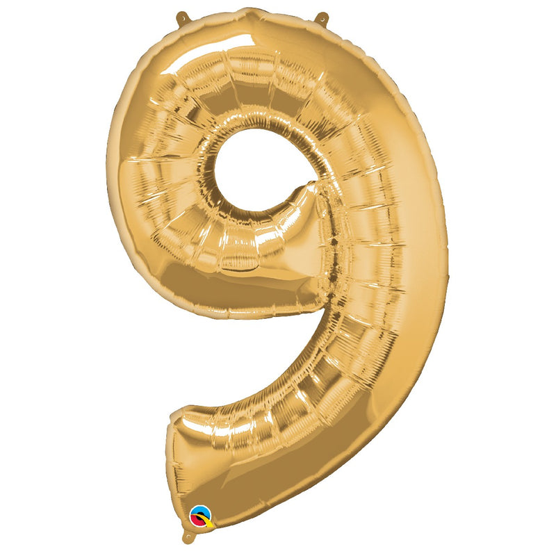 cijferballon goud 66 cm - 9