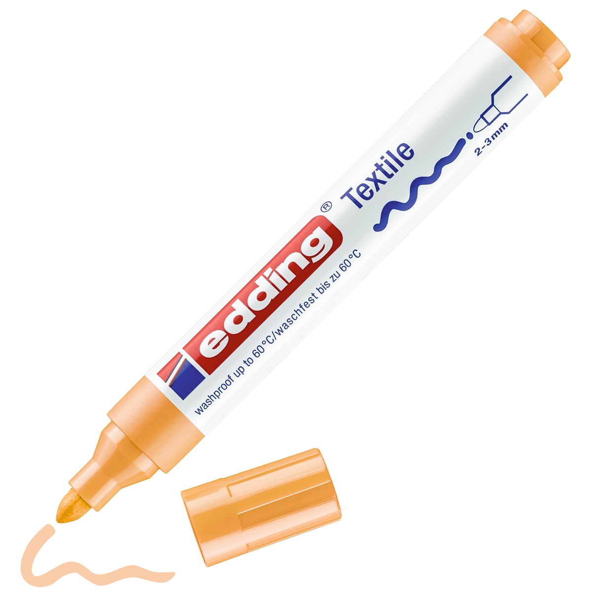 edding 4500 textile pen - 2 tot 3 mm - lichtoranje