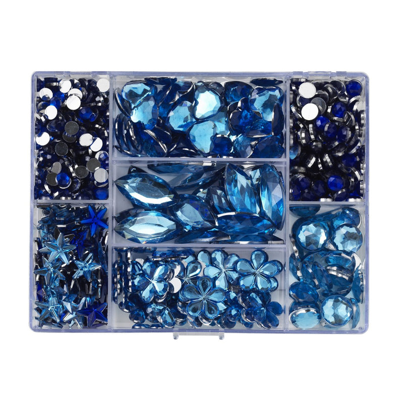 Strass stenen - blauwe mix