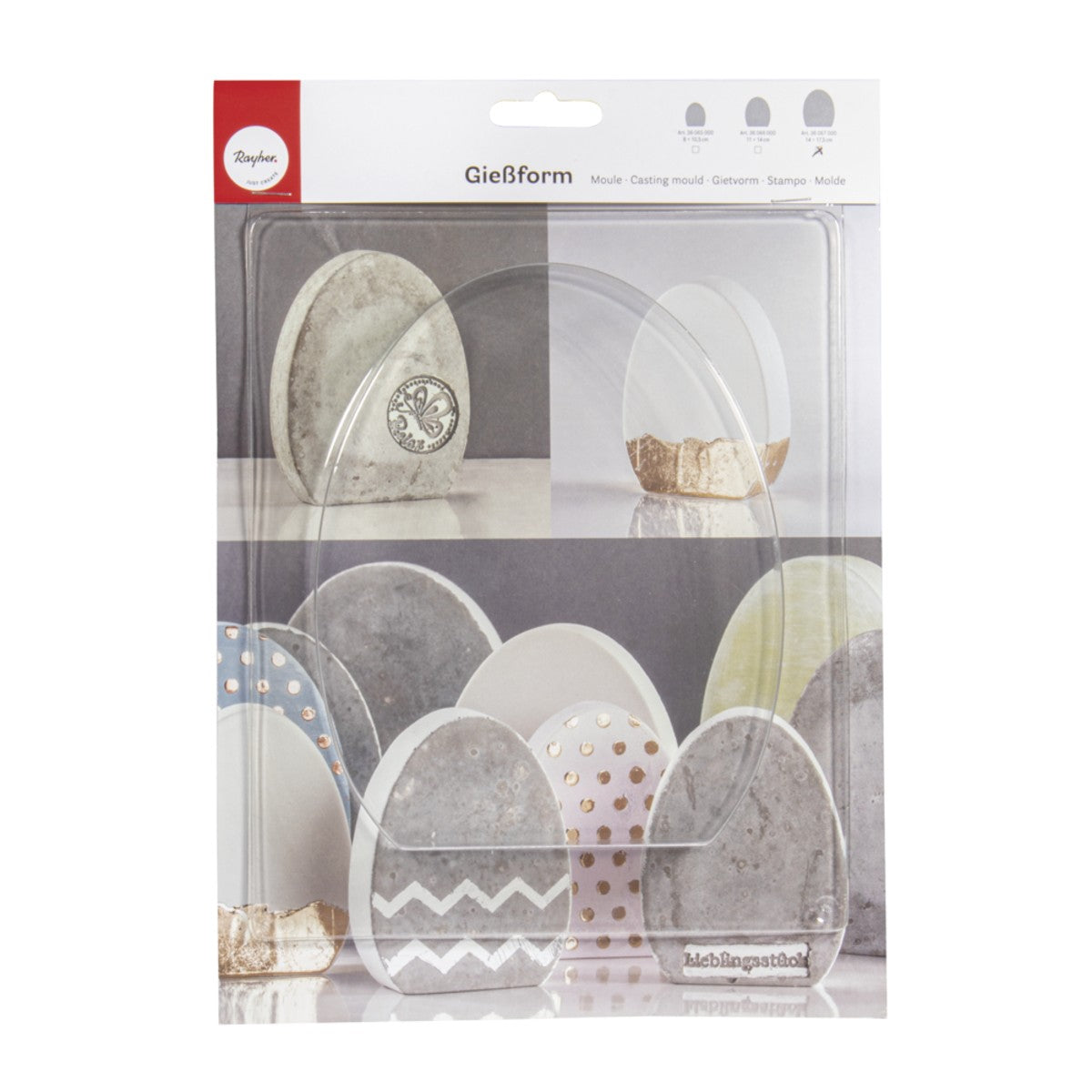 Plastic gietmal - staand ei - 14x17,5 cm