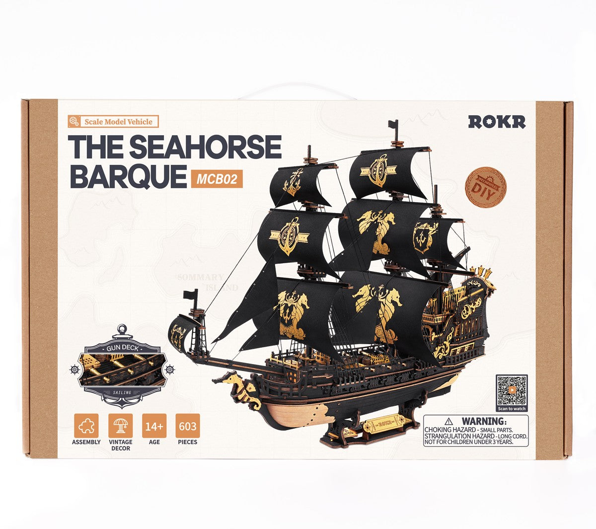 Robotime houten 3D puzzel - The Seahorse Barque
