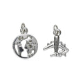 Charm Series hangers - globe/vliegtuig zilverkleurig