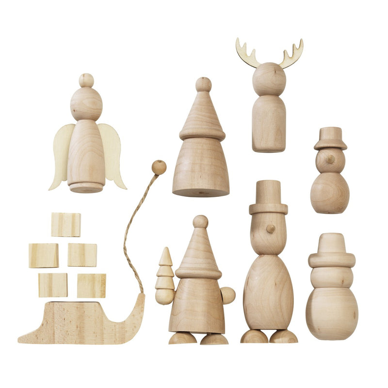 Houten figuren - Kerstvormen