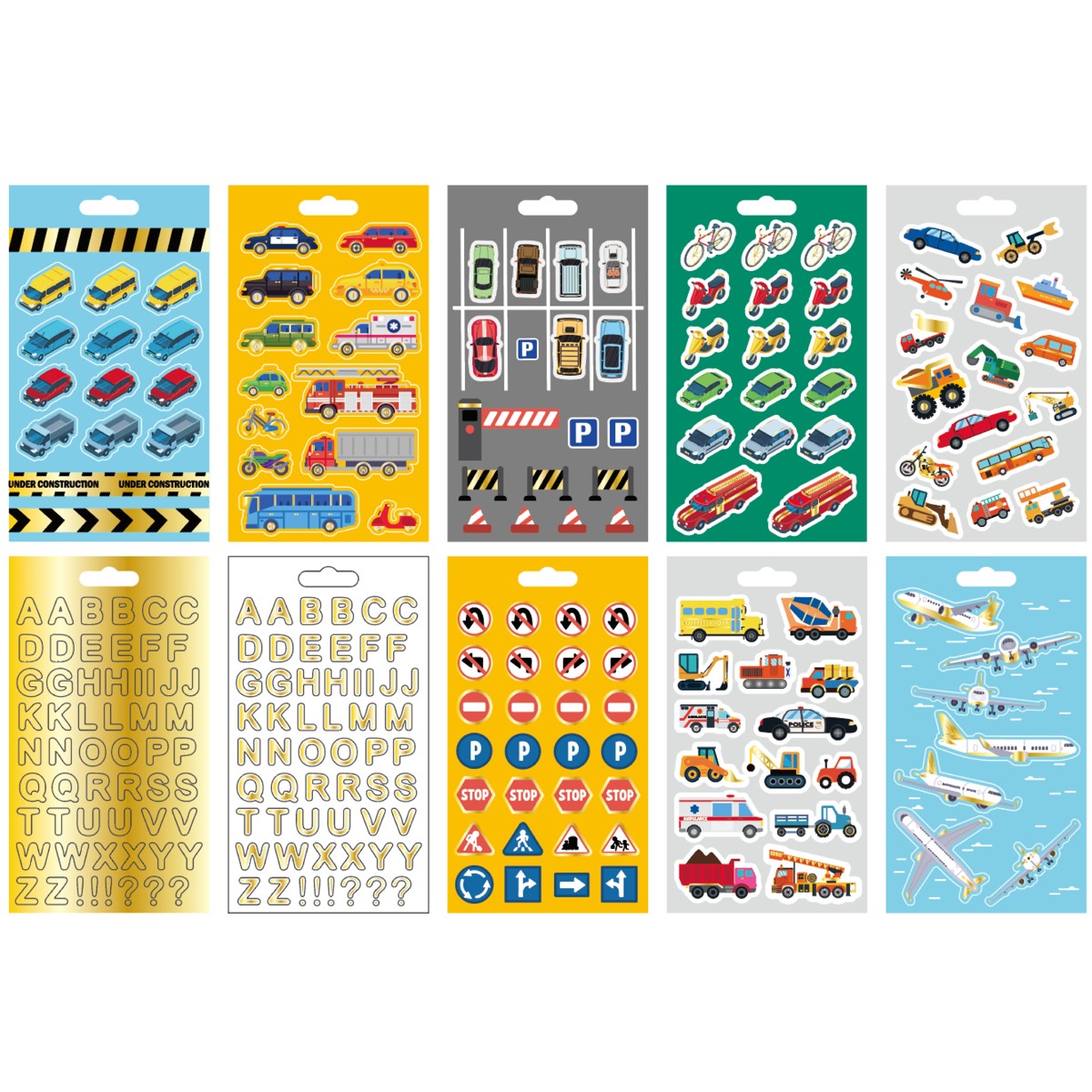 Stickerblok - 20 vellen - voertuigen