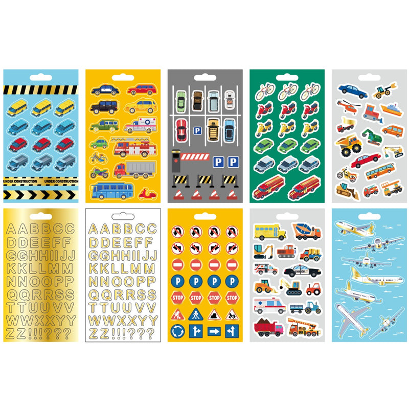 Stickerblok - 20 vellen - voertuigen