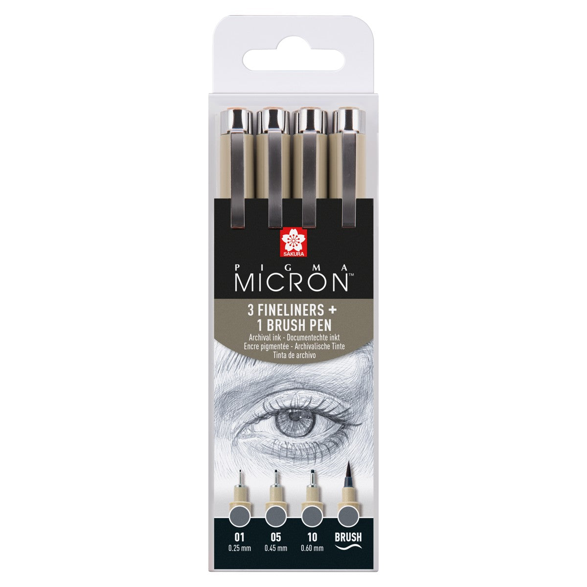 Sakura Pigma Micron set - 4 stuks - koelgrijs