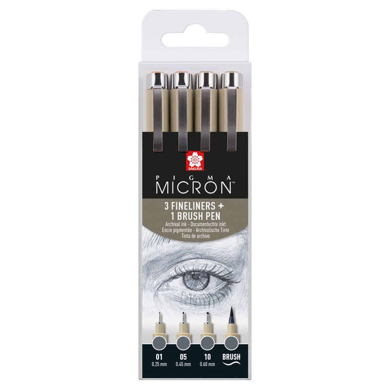 Sakura Pigma Micron set - 4 stuks - koelgrijs