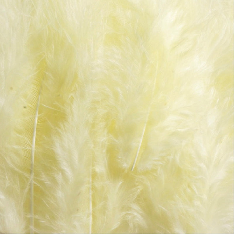 donzen veren  5-9 cm - pastelgeel 12 stuks