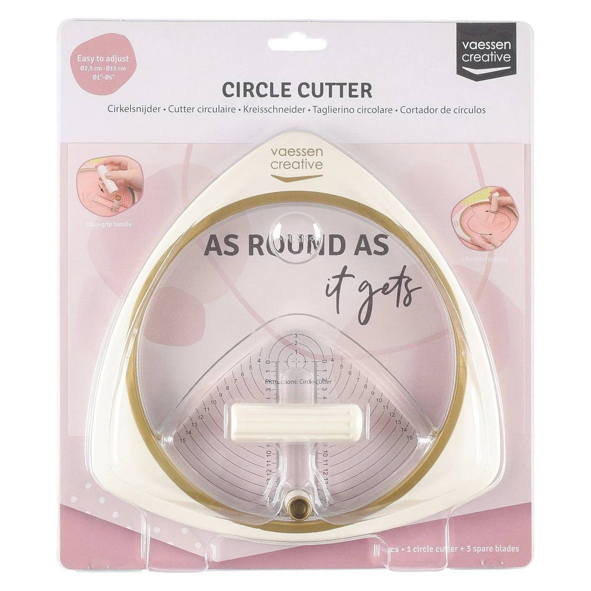 Vaessen Creative cirkelsnijder Ø15cm - incl. 3 reservemesjes
