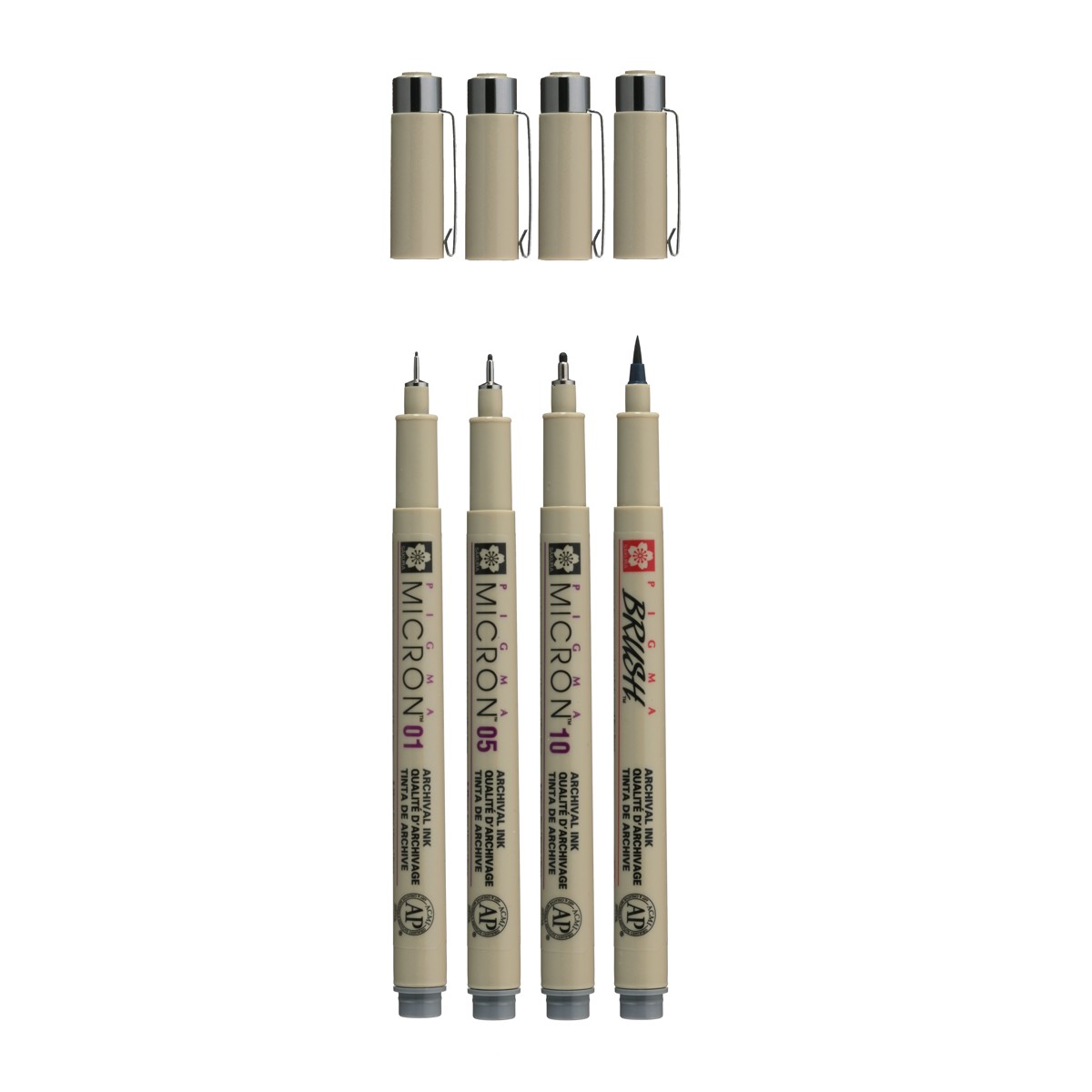 Sakura Pigma Micron set - 4 stuks - koelgrijs