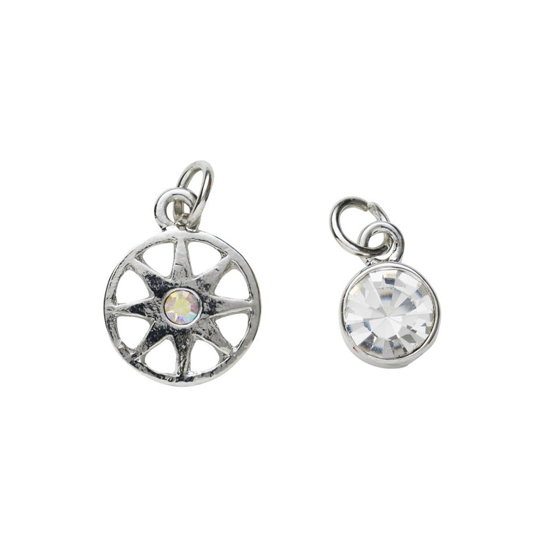 Charm Series hangers - zon/strass zilverkleurig