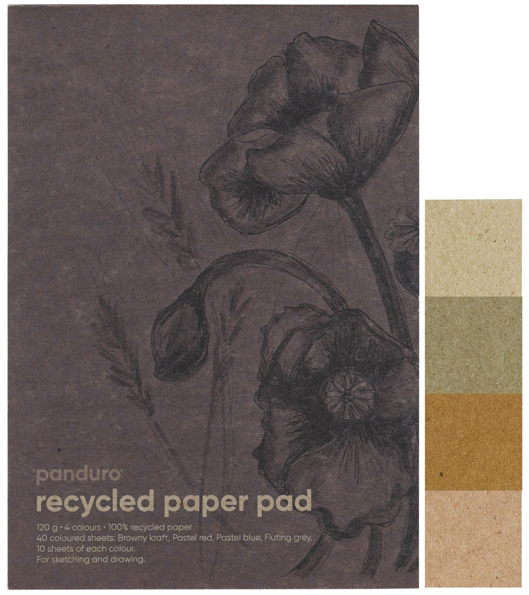 Blok tekenpapier - recycled - bruintinten - A5