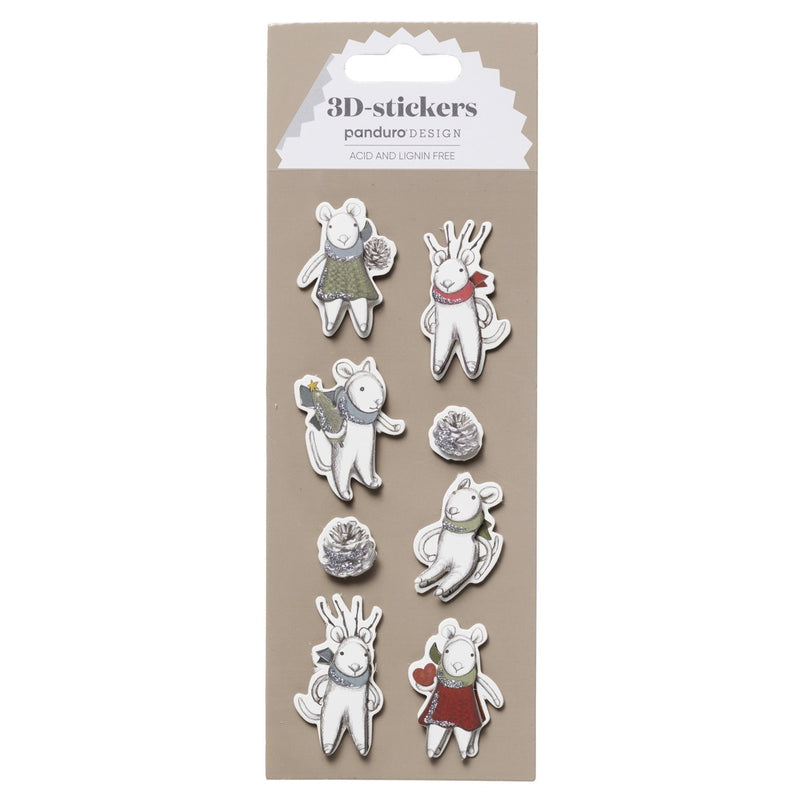3D stickers - kerstmuizen