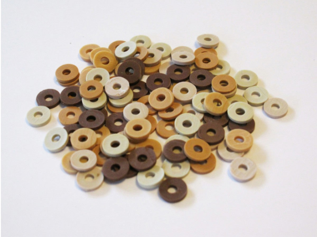 Katsuki kralenmix - 100 stuks - beige/brown wood