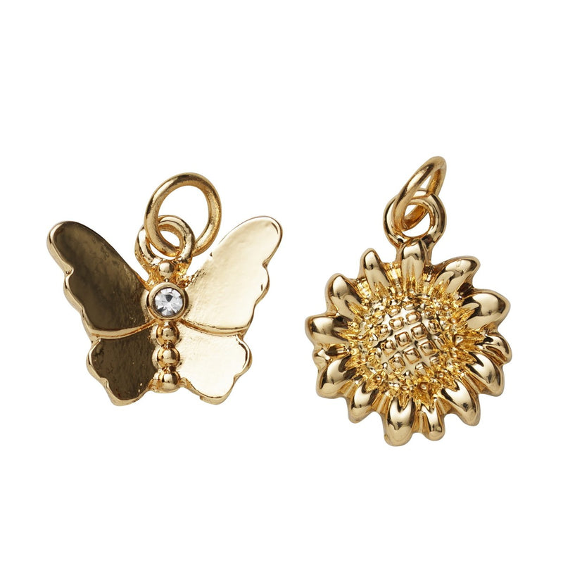 Charm Series hangers - vlinder/bloem goudkleurig