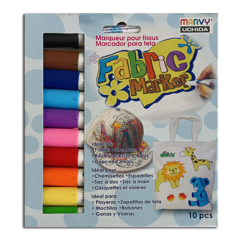 Marvy textielstiften set - 10 stuks - basis