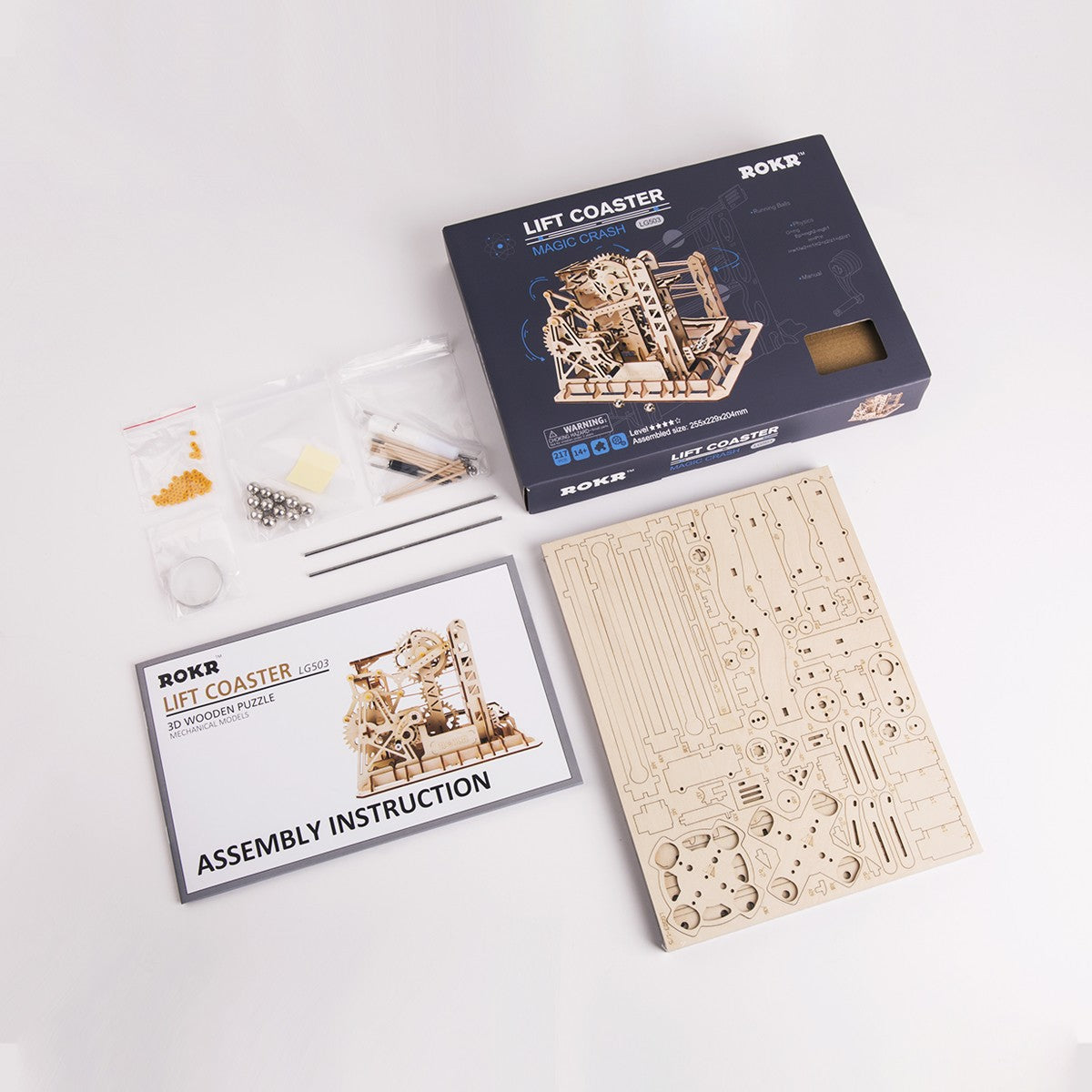 Robotime houten 3D puzzel - Marble Run Lift  