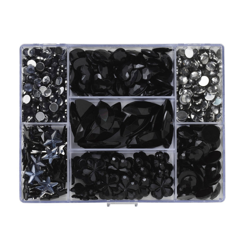 Strass stenen - zwarte mix