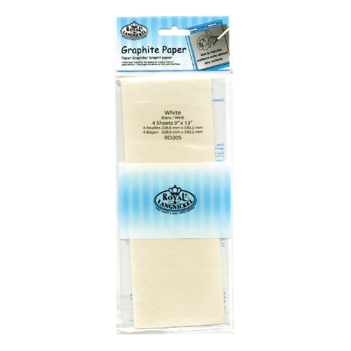 Grafietpapier - 9x13 inch - 4 vellen - wit