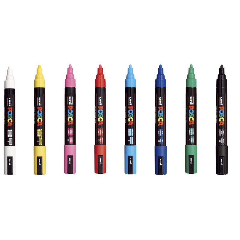 POSCA acrylmarker set - medium PC-5M - basis - 8 stuks