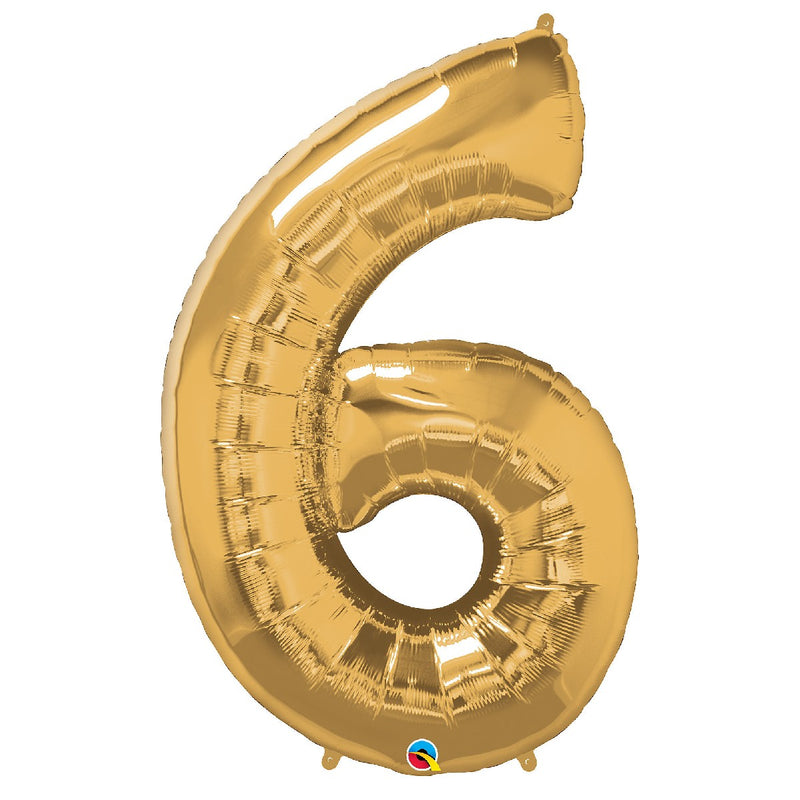 cijferballon goud 66 cm - 6