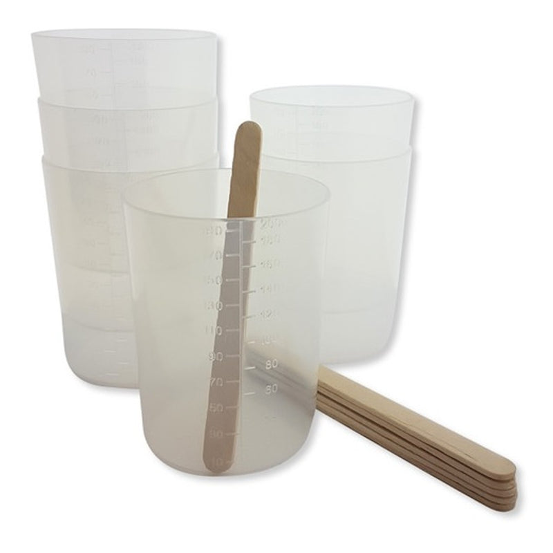 Mengbekers met maatverdeling - 200 ml - 6 stuks