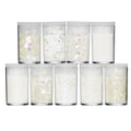 Glitters - set van 9x3 gram - wit