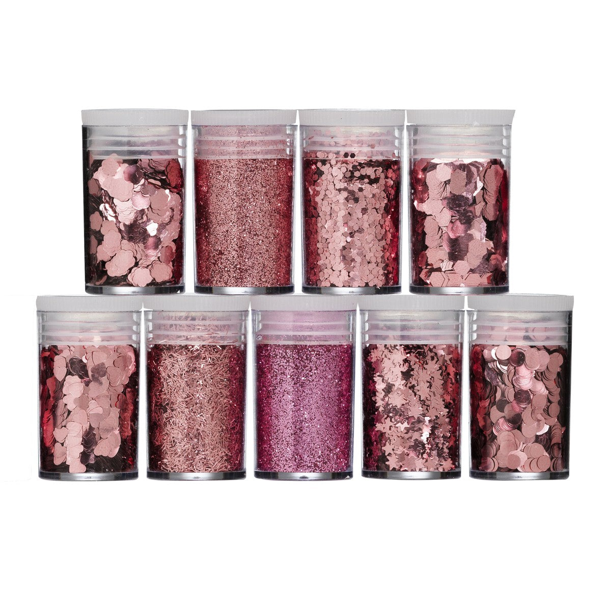 Glitters - set van 9x3 gram - roze