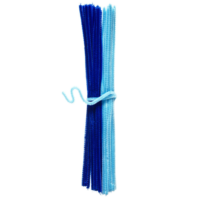 Chenilledraad - 25 stuks - blauwtinten