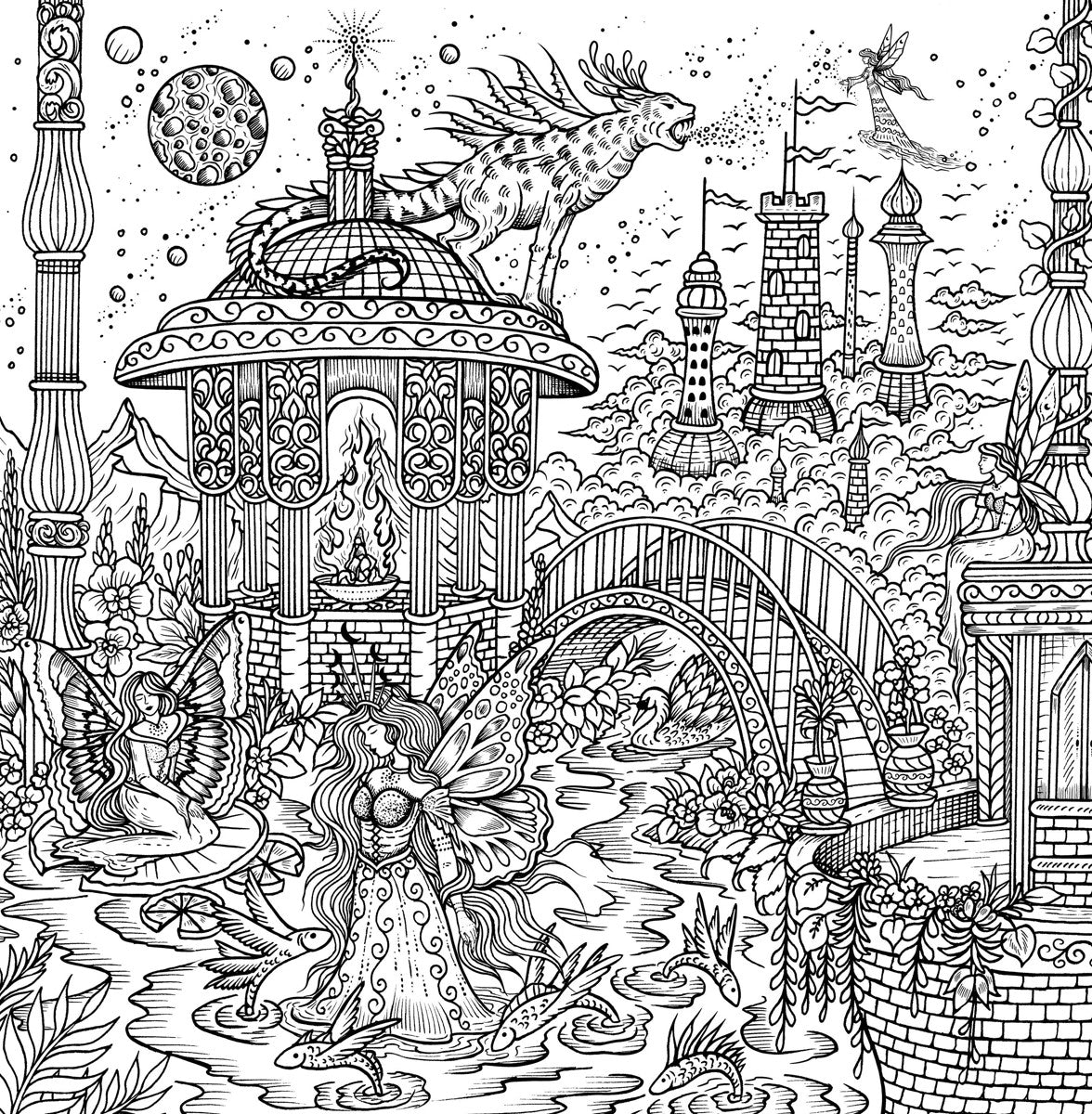 Kleurboek - Fantasiereis - Een Kleurboek vol Droomwerelden