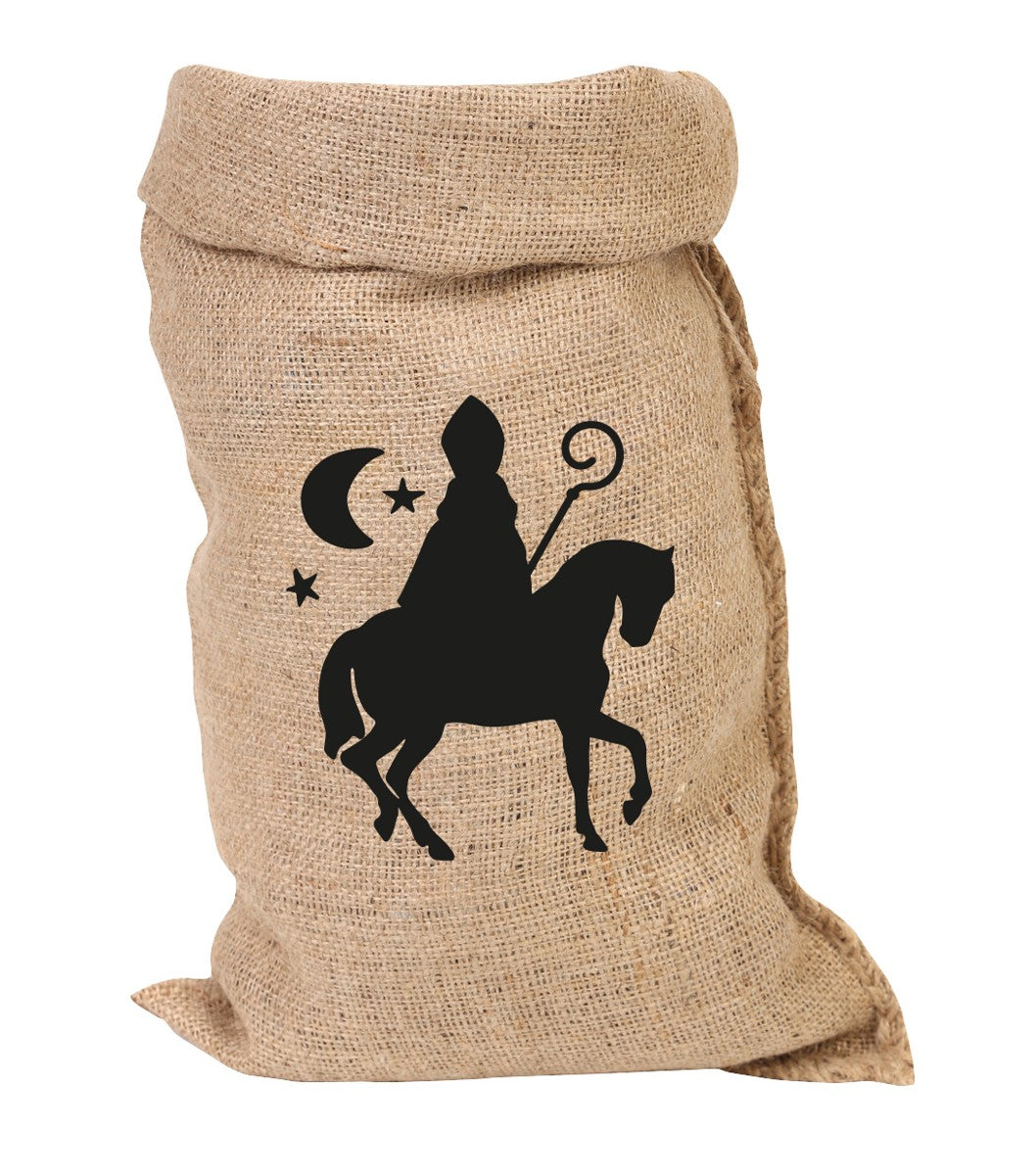 Jute zak - Sinterklaas op paard