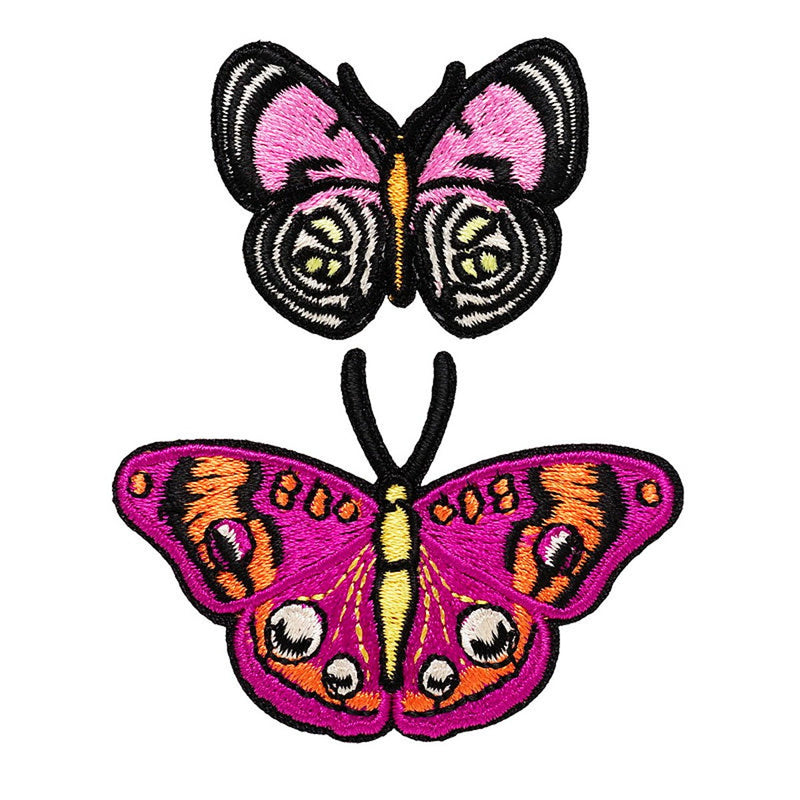 Iron-on plaatjes - 2 stuks - vlinders