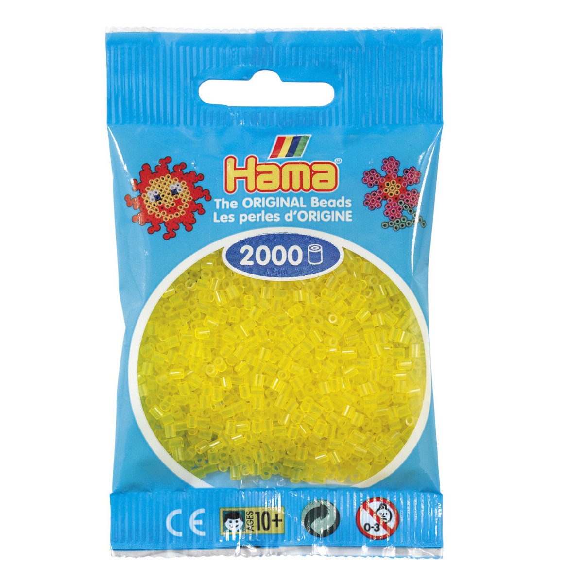 Hama Mini - strijkkralen - 2000 stuks - translucent yellow 14