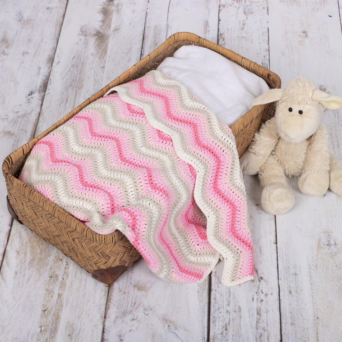 haakpakket baby ripple deken - roze