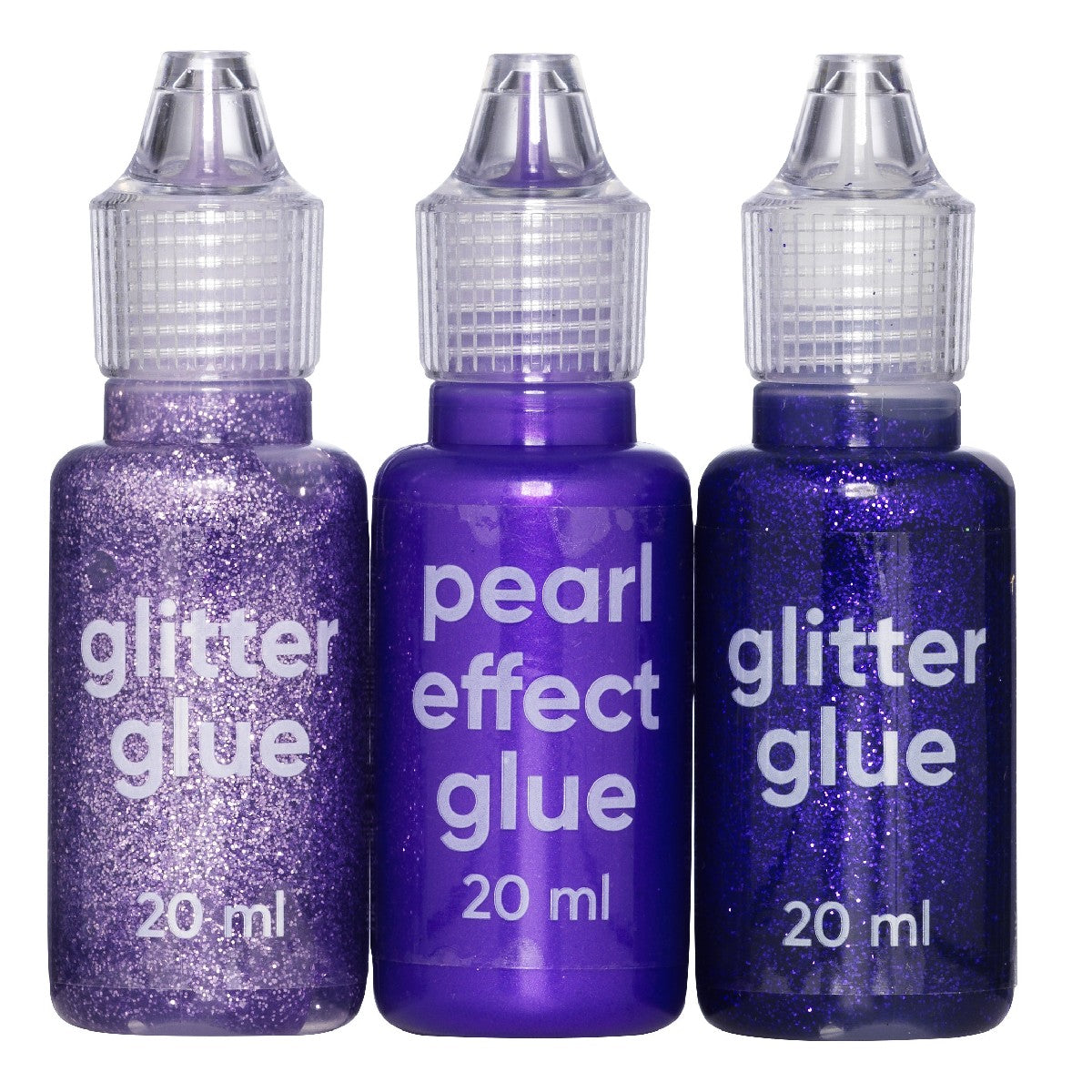 Glitterlijm 3x20 ml - paars