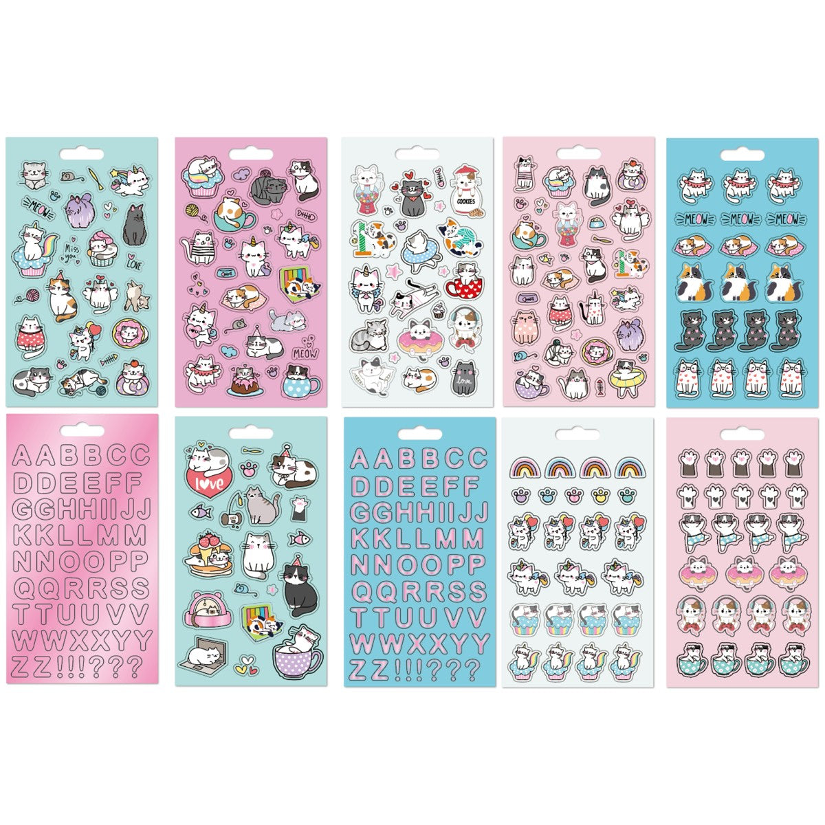 Stickerblok - 20 vellen - katten