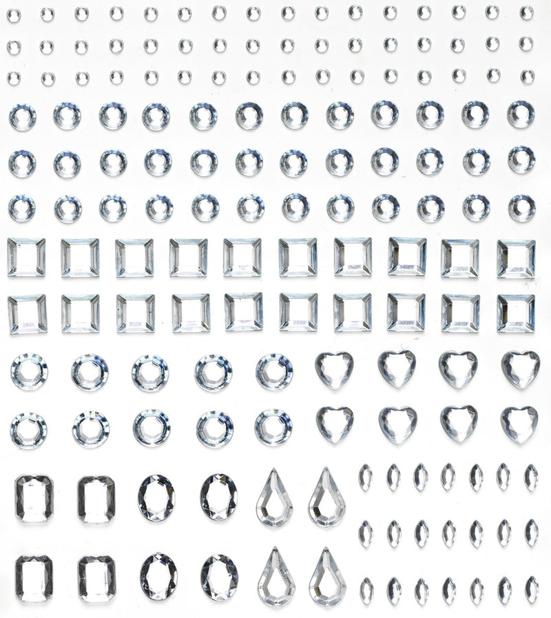 Strass stickers - vormen mix - kristal
