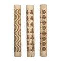 Houten motiefroller - 11 x 1,5 cm - winter