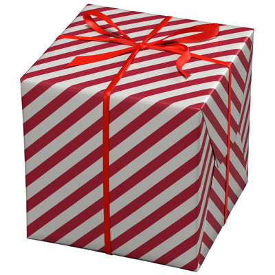 Cadeaupapier - 10 meter - wit/rode strepen