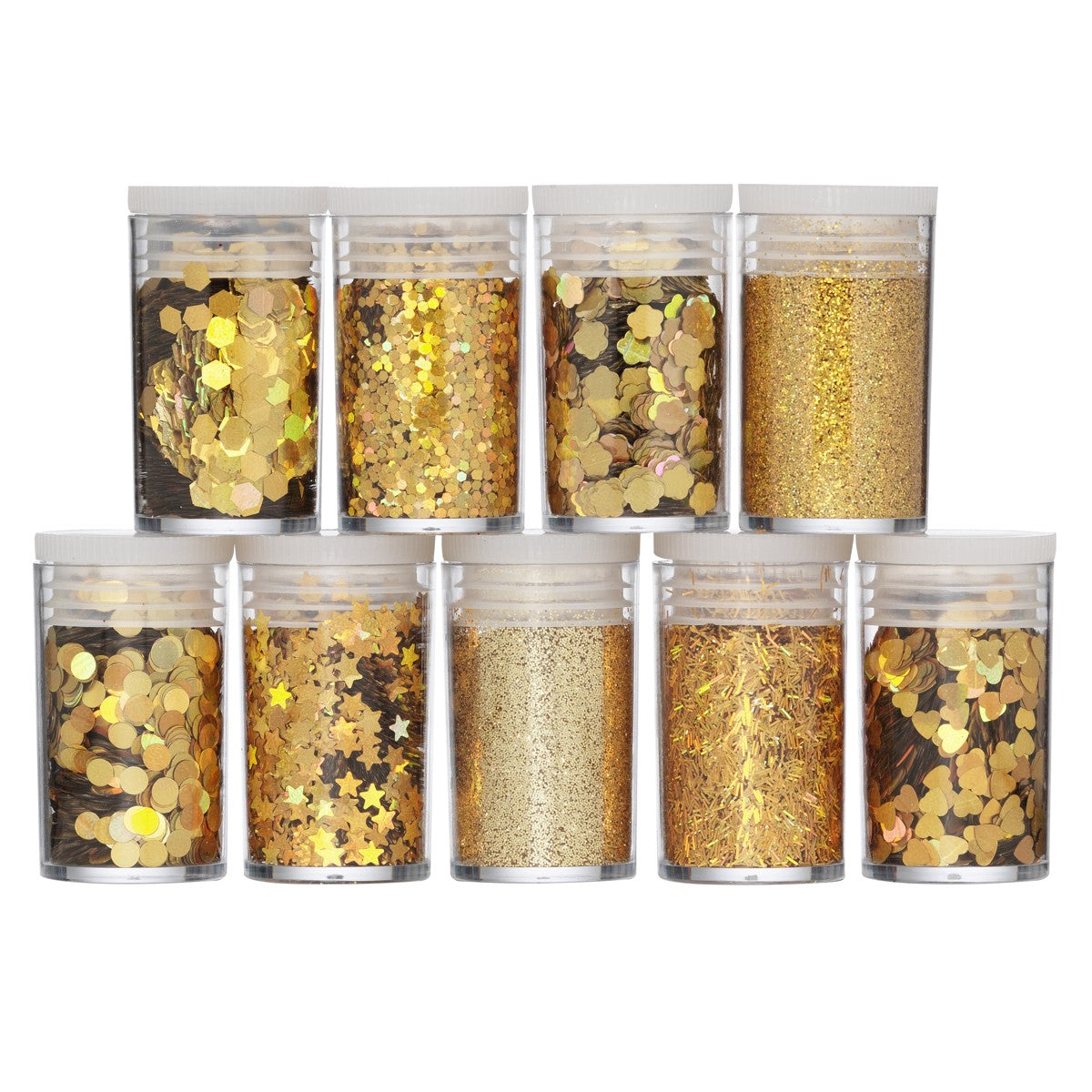 Glitters - set van 9x3 gram - goud