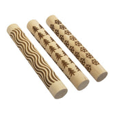 Houten motiefroller - 11 x 1,5 cm - winter