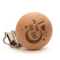 houten speenclip 2 stuks 'I love you'