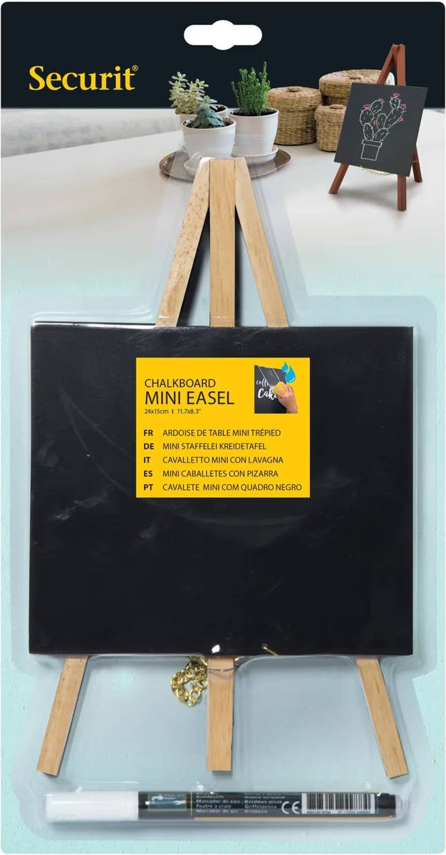 Securit Mini Easel krijtbord - 24,4 cm x 15 x 13,5 cm - blanco