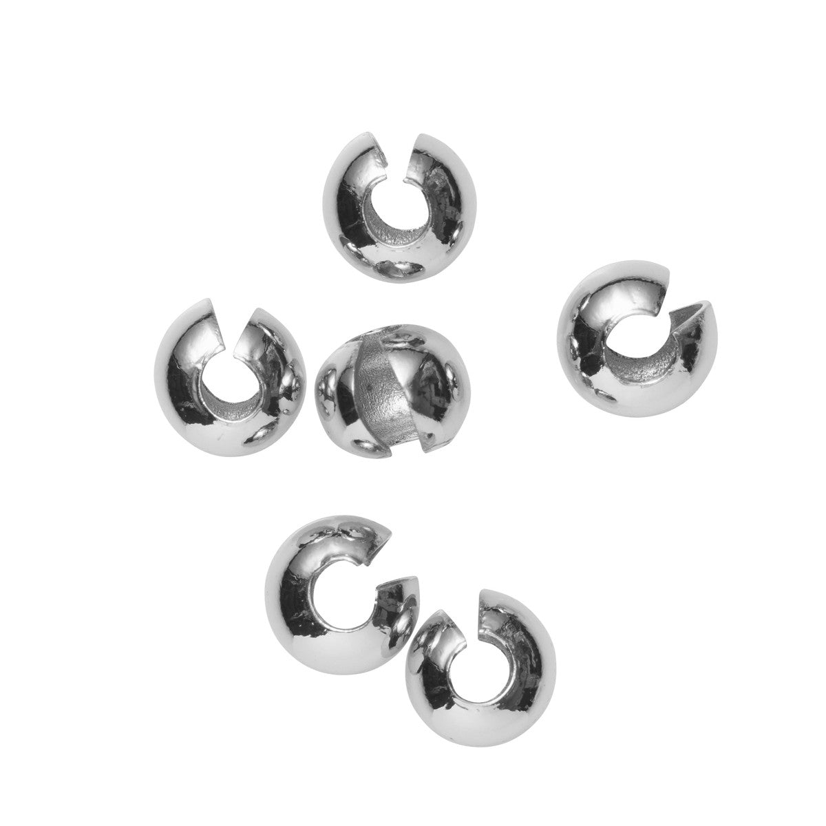 Knijpkraalverberger - 925 zilver - 5x3 mm - 6 stuks