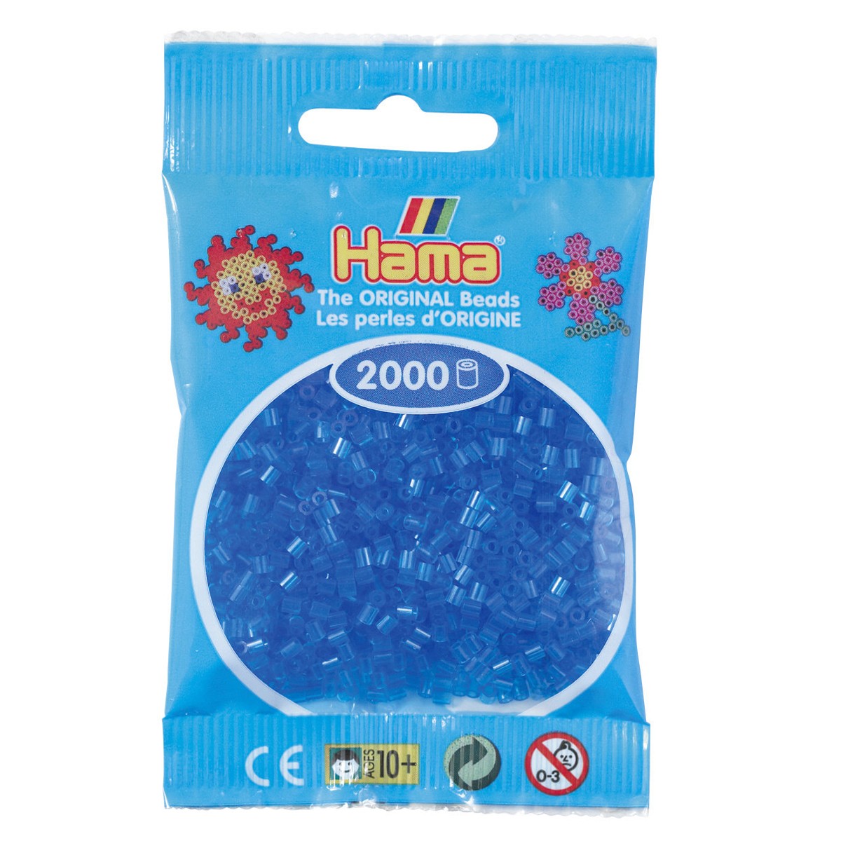 Hama Mini - strijkkralen - 2000 stuks - translucent blue 15