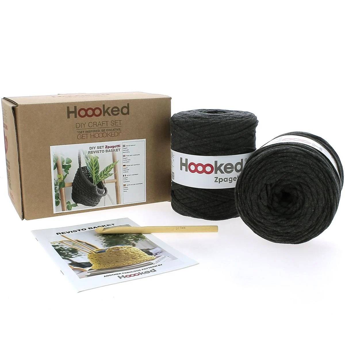 Hoooked Zpagetti DIY kit - Revisto Basket - antracite