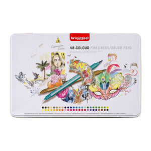 Bruynzeel Creatives - fineliners/brush pens - 48 stuks