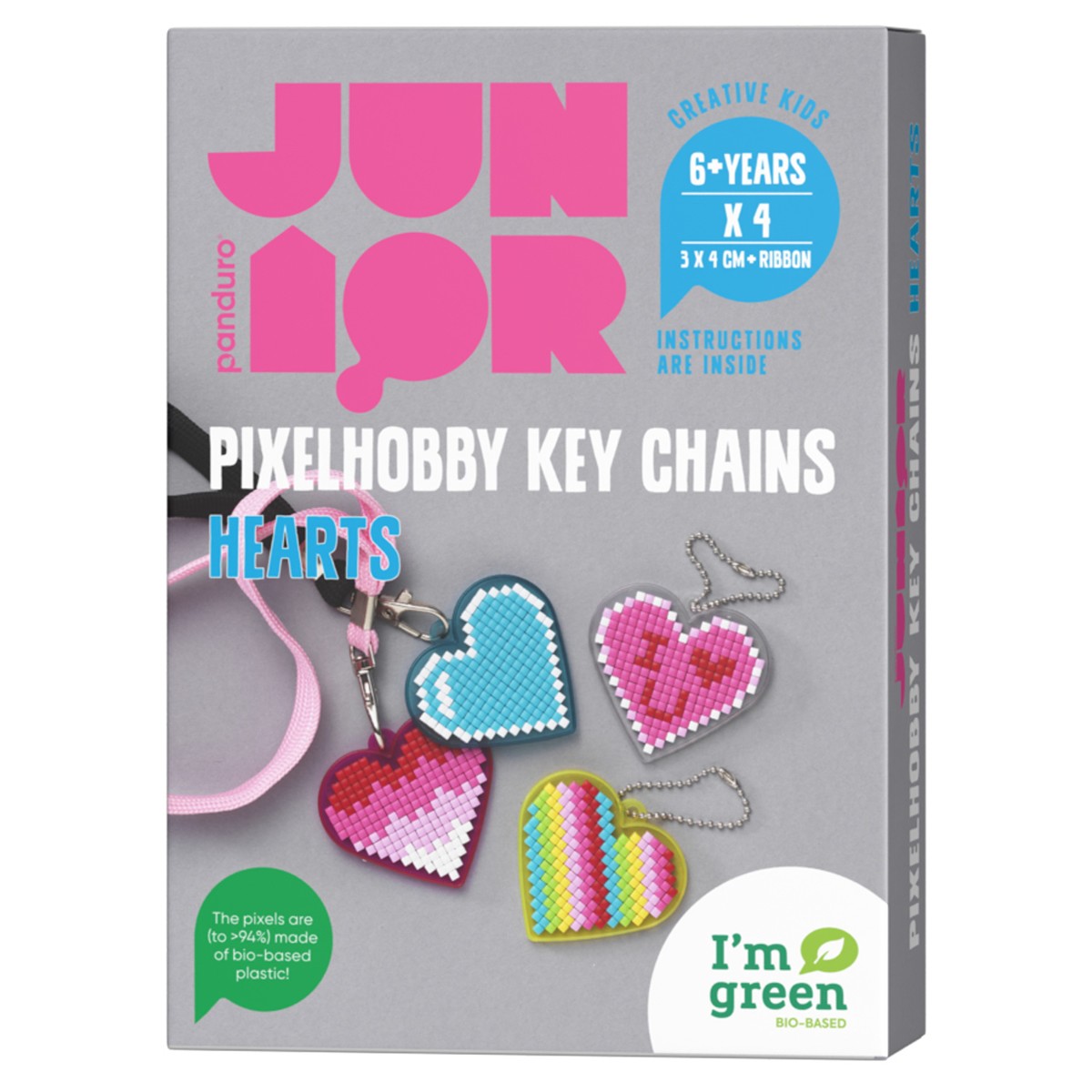 Panduro Junior DIY kit - Pixel sleutelhangers - Hearts